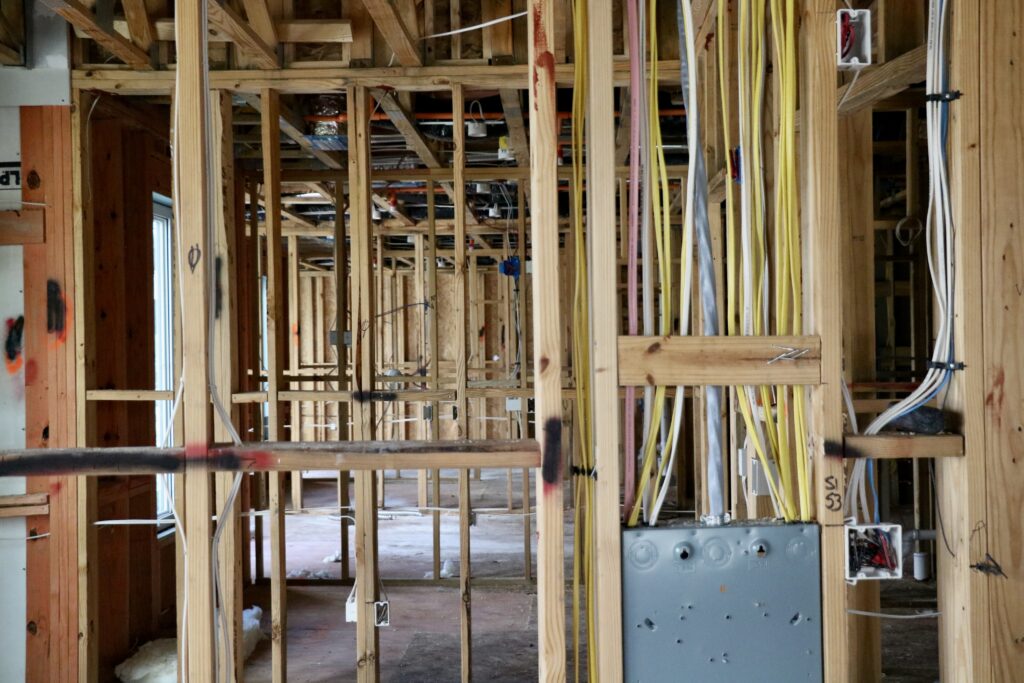 An 83-unit apartment building is constructed at 2100 Bainbridge Street in Richmond in Sep. 2025. (Photo by Charlotte Rene Woods/Virginia Mercury)