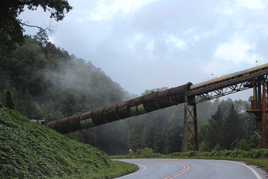 A coal chute in Wise County, Va. (Photo by Sarah Vogelsong/Virginia Mercury)