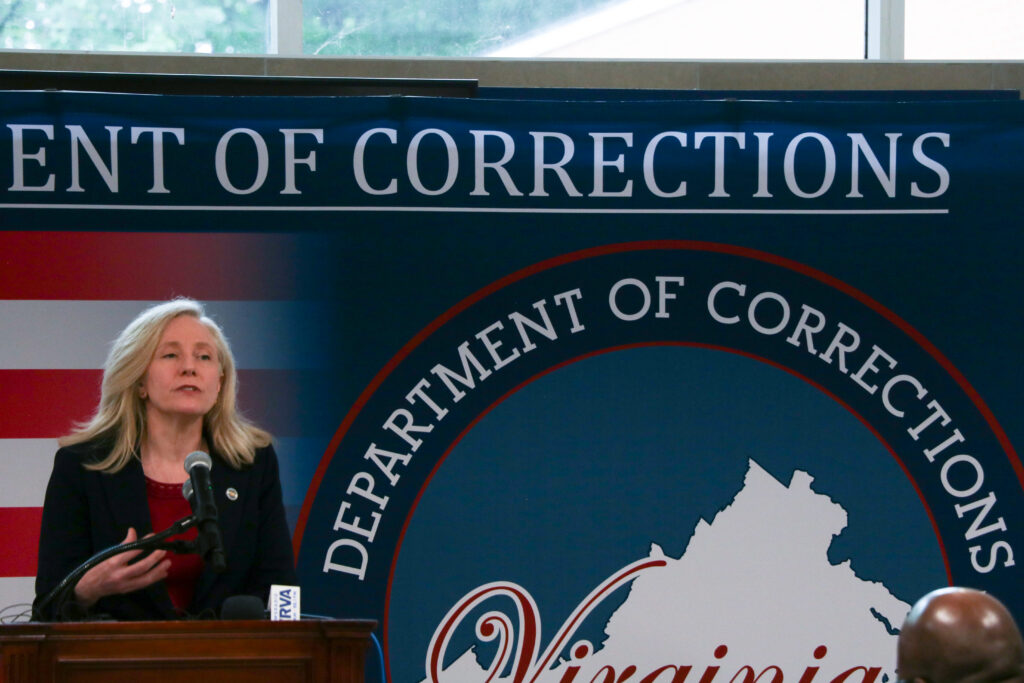 Gov. Abigail Spanberger announced she has created the Governor’s Community Partnership Council On Corrections on June 23 at the Virginia Department of Corrections headquarters in Richmond. (Photo by Charlotte Rene Woods/Virginia Mercury)