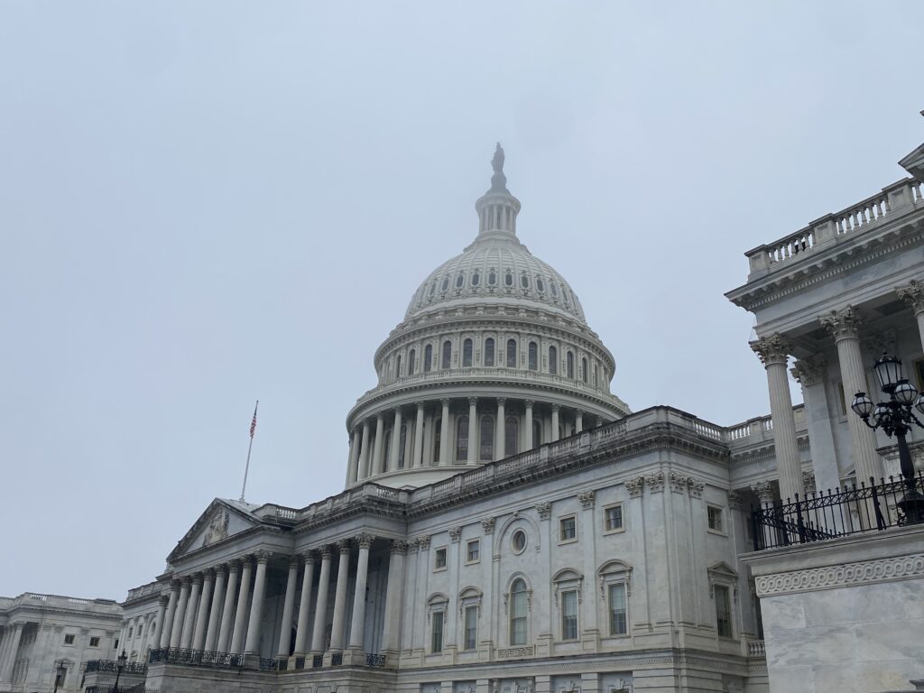 The U.S. Capitol building in Washington, D.C., amid fog on Dec. 10, 2024. (Photo by Jennifer Shutt/States Newsroom)