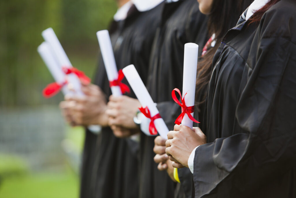 A group of college graduates. (Photo by Getty Images)