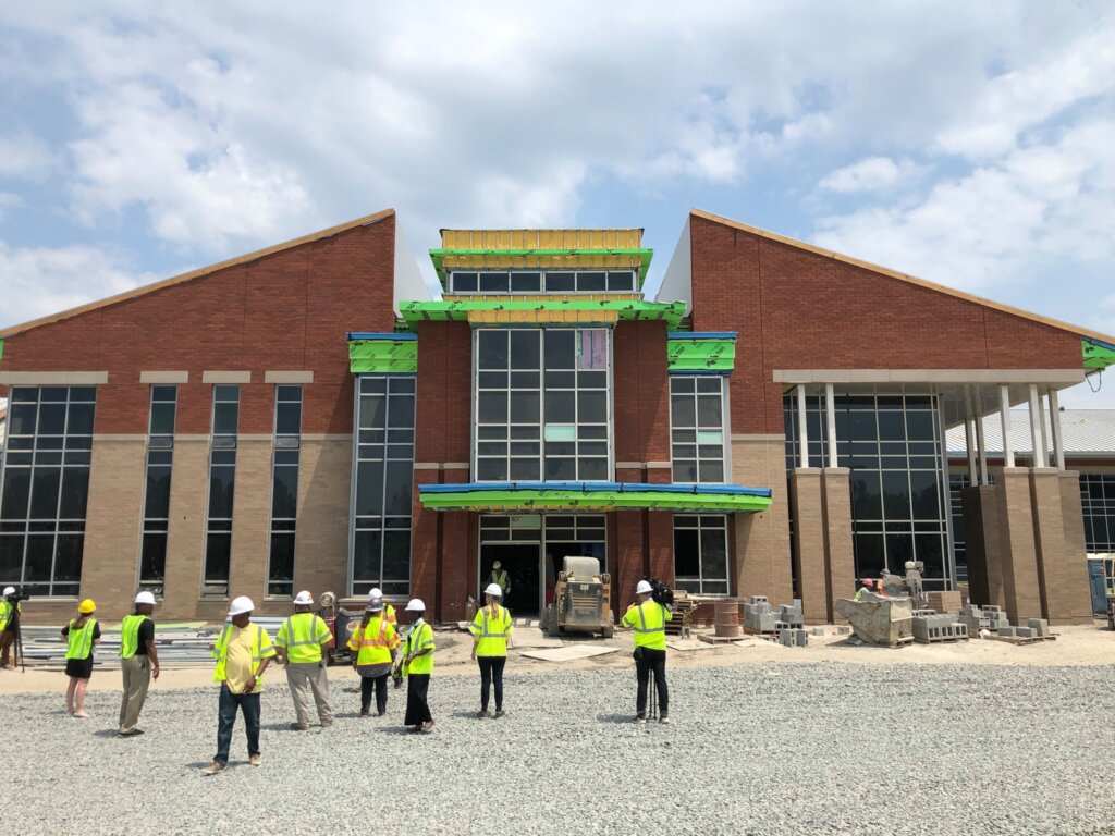 A 2021 tour of the construction of the new Highland Springs High School in Henrico, estimated to cost about $80 million. (Photo courtesy of Henrico County Public Schools)