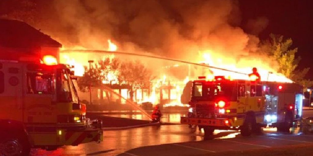 Firefighters battle a blaze in Chesterfield in 2017. (Photo courtesy WWBT/NBC 12)